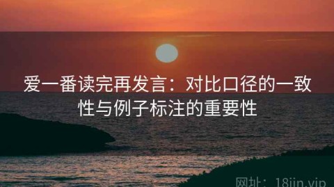 爱一番读完再发言：对比口径的一致性与例子标注的重要性